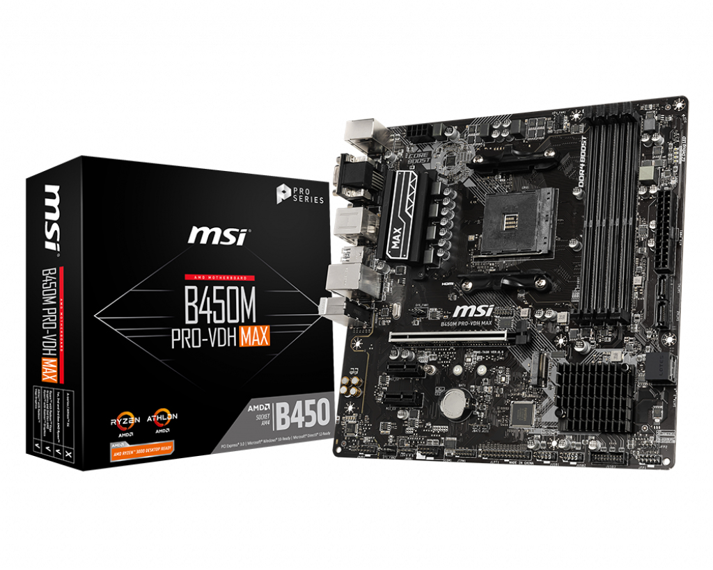 MSI B450M PRO-VDH MAX micro-ATX Socket AM4 AMD B450 - 4x ...